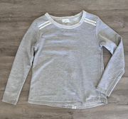 Thyme & Honey Light Grey Long Sleeve Pullover Sweatshirt Top Women’s Large