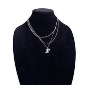 Boutique by BKE Tiered Cowboy Boot Necklace in Silver