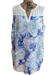 Investments Lace Sleeveless Top Gorgeous Blues Women’s Size XL Never worn!