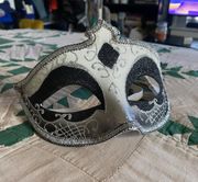 Mask Black White Silver Ballroom Mask Halloween Mask