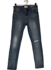 William Rast Blue Slim Straight Distressed Casual Denim Jeans Women Sz 27
