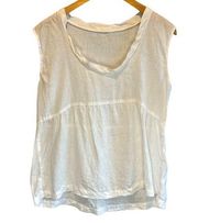 CP Shades White Linen Sleeveless Top - size Medium