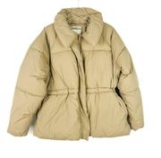 NWT A New Day Water Resistant Puffer Jacket Tan Brown Size Large L NEW