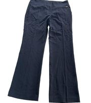 Nine West Pants Womens 8 Blue Flare Bootcut Pleat Pockets Zip Close Business