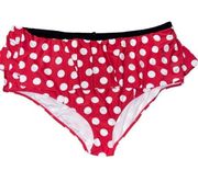 Disney Torrid Womens 5X Swim Bottoms Red White Minnie Mouse Dots Peplum