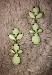 Mint Green And Gold Earrings