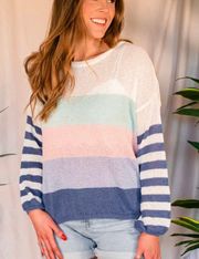 STRIPED BLUE SWEATER