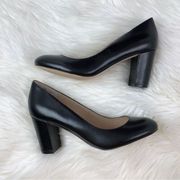 Lands’ End black pumps block heel size 7B BIN 16