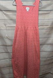 Vintage Christopher & Banks Red Floral Sleeveless Women's Midi Dress Size Medium