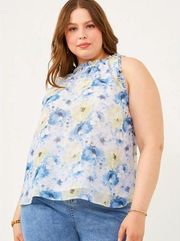 NEW Hayden Los Angeles Ruffle Trimmed Floral Chiffon Tank Size 2X