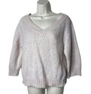 AG Godschmied blush pink wool mohair knit V neck sweater top size M