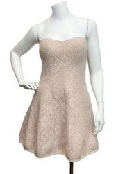 Wow Couture Women’s Sz 0 Taupe Strapless Sweet Heart Neckline Mini Lined Dress