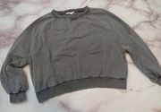 Don't Ask Why womens One Size Fits Most gray/black Puffed Sleeve Top Italy Made