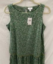 J. Jill: Green/white flowers Maxi Sundress- size Small (women’s size 6-8)