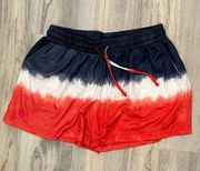 Simply Southern Red White Blue 4th of July Pull On Drawstring Shorts Size XL