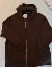 Brown Zip Up Sweater