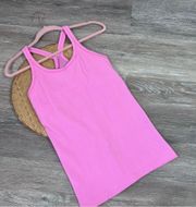 Lululemon Ebb To Street Tank Heathered Zing Pink Light