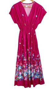 Anthony Richards Pink Floral Muumuu House Dress Size L Resort Cruise Lounge