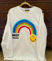 ZARA  Smiley Collection rainbow smiley long sleeve T-shirt NWOT