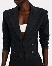 L'agence Dolly Cropped Jacket in Washed Black NWT Sz. XS