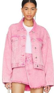 Steve Madden Sienna Denim Jacket in Pink Medium Jean