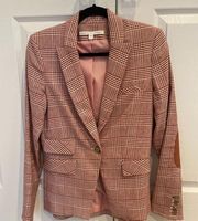 Veronica Beard Crew Glen Red Plaid Cutaway Jacket Blazer