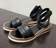 Vince Camuto Black Low Wedge Sandals Size 7.5