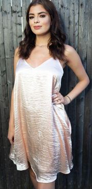 Sleeveless Shimmer Cut Out Dress in Light Pink - Large NWT