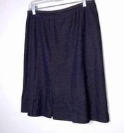 Le Suit Black Lightweight Denim Slit Skirt 8 Petite ~