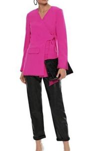 Diane Von Furstenberg DVF Cali Wrap Blazer Jacket in Fuchsia Size 6