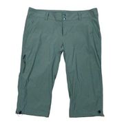 *Columbia Sportswear Cropped Outdoor Pant Womens 14 Olive Green Drawstring Hem