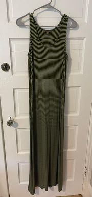 Green Striped Maxi Dress