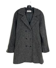 Sandro Vintage Gray Wool Notch Coat Double Breasted Long Sleeve‎ Womens Size 12