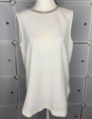 Nordstrom Halogen White Sleeveless Blouse Size Medium