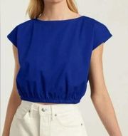 Everlane The Bubble Top cropped top in blue Size XS NWT