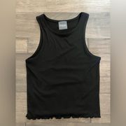Black Tank Top with Frill Bottom