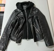 x Wilson’s Leather Black Leather Moto  Motorcycle Jacket Blazer Sweater Coat Size M 🖤