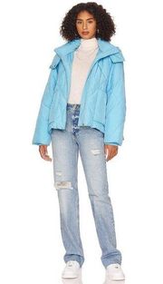 Free People Emmy Swing Puffer in Capri Blue XSmall Womens Jacket Coat