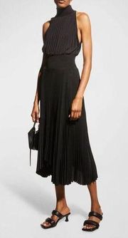 A.L.C. Renzo Sleeveless Pleated Midi Dress Black Size 0