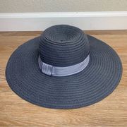 Banana Republic Elli Navy Blue Floppy Straw Summer Hat