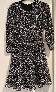 Bloomingdales Aqua Leopard Print Flared Skirt Mini Dress Size XS NWT Black Pink
