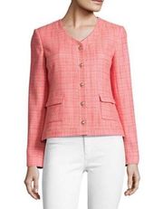 Karl Lagerfeld Tweed Blazer Jacket NEW Size 10 Pink *Flawed