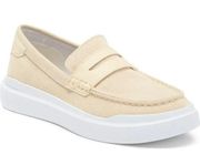 New COLE HAAN GrandPro‎ Rally Penny Loafer Shoes Womens Beige Canvas