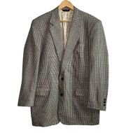 Men's Brooks Brothers Houndstooth 2 Button blazer Suit Jacket 44 Long