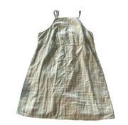 women's XL linen blend two toned midi spaghetti strap dress