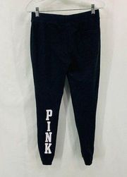 Victoria's Secret PINK Womens Lounge Athleisure Grey Joggers White Logo Small