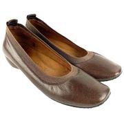 Gentle Souls Womens Iso Bop Comfort Wedge Ballet Flats Shoes 8 Brown Leather