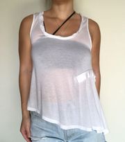 women’s white asymmetric tank top IT 36 US XXS XS