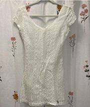 Co. White Lace Short Sleeve Mini Dress