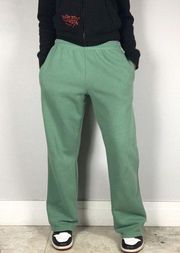 Y2K  Wide Relaxed Leg Sweatpants Green Womens Small Lounge Sweat Pants